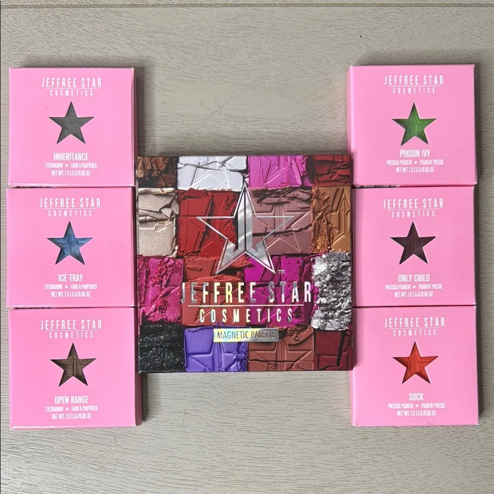 Jeffree Star Cosmetics Magnetic Palette and Lot of Eyeshadows Pressed Pigments - Picture 1 of 11